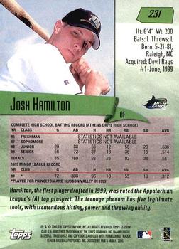 2000 Stadium Club #231 Josh Hamilton Back