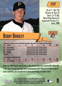 2000 Stadium Club #233 Bobby Bradley Back