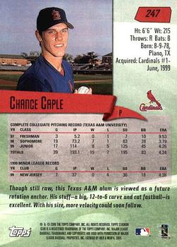 2000 Stadium Club #247 Chance Caple Back