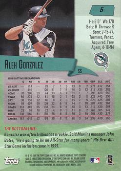 2000 Stadium Club #6 Alex Gonzalez Back
