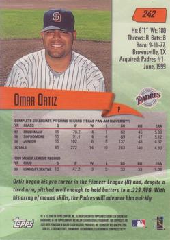 2000 Stadium Club Chrome #242 Omar Ortiz Back