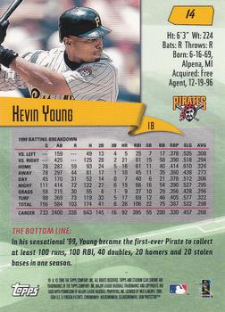 2000 Stadium Club Chrome #14 Kevin Young Back
