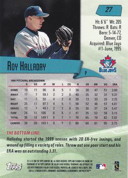 2000 Stadium Club Chrome #27 Roy Halladay Back