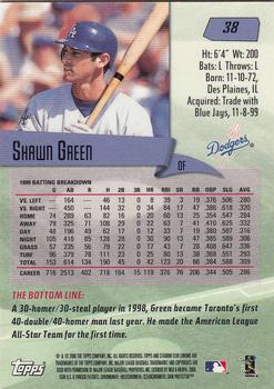 2000 Stadium Club Chrome #38 Shawn Green Back