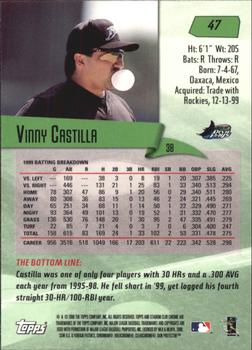 2000 Stadium Club Chrome #47 Vinny Castilla Back