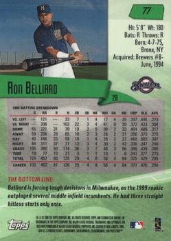 2000 Stadium Club Chrome #77 Ron Belliard Back