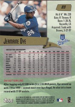 2000 Stadium Club Chrome #89 Jermaine Dye Back