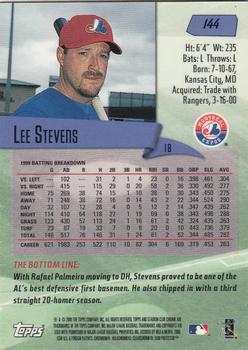 2000 Stadium Club Chrome #144 Lee Stevens Back