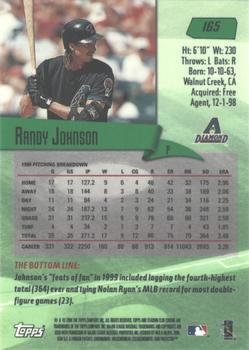 2000 Stadium Club Chrome #165 Randy Johnson Back