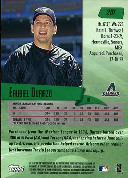 2000 Stadium Club Chrome #201 Erubiel Durazo Back