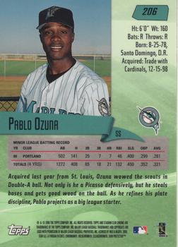 2000 Stadium Club Chrome #206 Pablo Ozuna Back