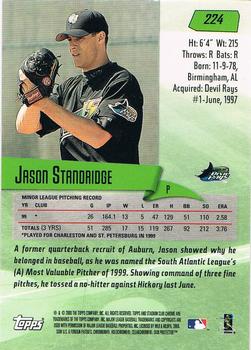 2000 Stadium Club Chrome #224 Jason Standridge Back