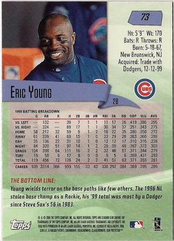 2000 Stadium Club Chrome #73 Eric Young Back