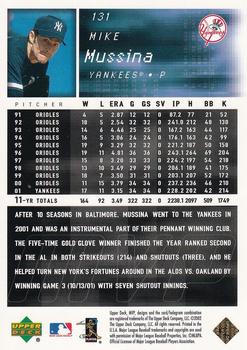 2002 Upper Deck MVP - Gold #131 Mike Mussina  Back