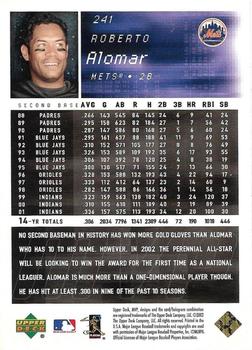 2002 Upper Deck MVP - Gold #241 Roberto Alomar  Back
