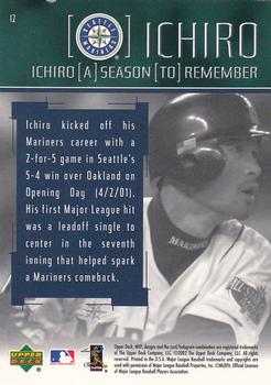 2002 Upper Deck MVP - Ichiro A Season to Remember #I2 Ichiro Suzuki  Back