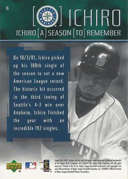 2002 Upper Deck MVP - Ichiro A Season to Remember #I6 Ichiro Suzuki  Back