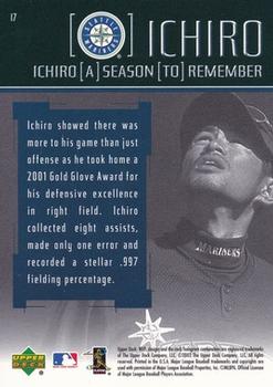 2002 Upper Deck MVP - Ichiro A Season to Remember #I7 Ichiro Suzuki  Back