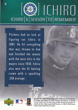 2002 Upper Deck MVP - Ichiro A Season to Remember #I8 Ichiro Suzuki  Back