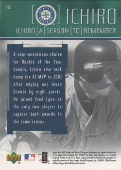 2002 Upper Deck MVP - Ichiro A Season to Remember #I10 Ichiro Suzuki  Back