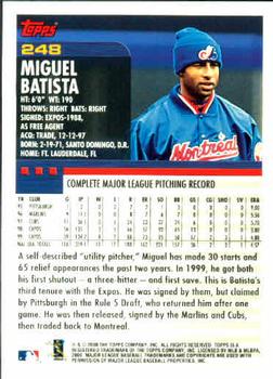 2000 Topps #248 Miguel Batista Back