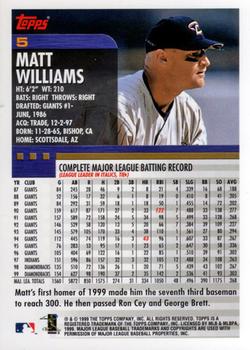 2000 Topps #5 Matt Williams Back