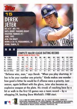2000 Topps #15 Derek Jeter Back