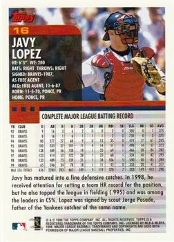 2000 Topps #16 Javy Lopez Back