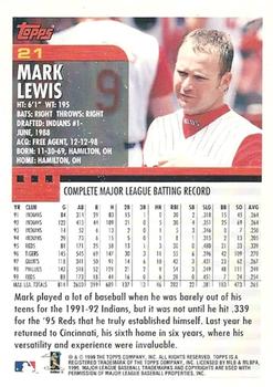 2000 Topps #21 Mark Lewis Back