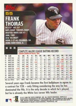2000 Topps #55 Frank Thomas Back