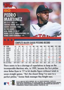 2000 Topps #60 Pedro Martinez Back