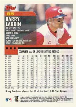 2000 Topps #85 Barry Larkin Back