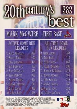2000 Topps #232 Mark McGwire Back