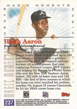 2000 Topps #237 Hank Aaron Back