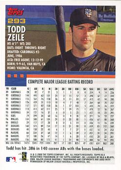 2000 Topps #293 Todd Zeile Back