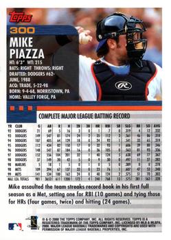 2000 Topps #300 Mike Piazza Back