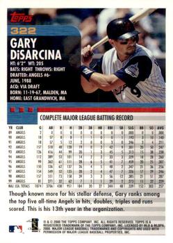 2000 Topps #322 Gary DiSarcina Back