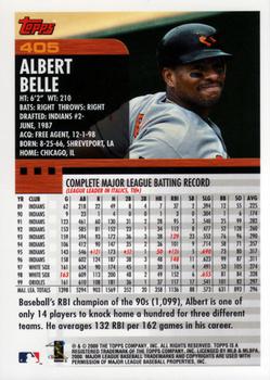 2000 Topps #405 Albert Belle Back