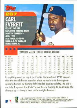 2000 Topps #267 Carl Everett Back