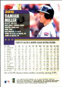 2000 Topps #326 Damian Miller Back