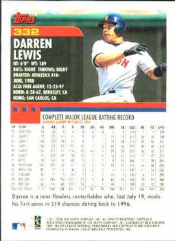 2000 Topps #332 Darren Lewis Back