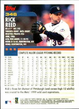 2000 Topps #346 Rick Reed Back