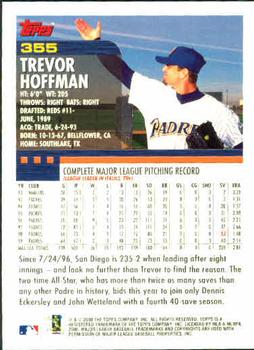 2000 Topps #355 Trevor Hoffman Back