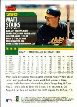 2000 Stadium Club Baseball #56 Matt Stairs Oakland Athletics