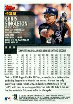 2000 Topps #438 Chris Singleton Back