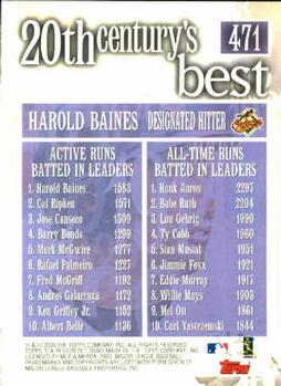 2000 Topps #471 Active RBI Leaders - Harold Baines Back