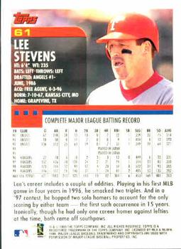 2000 Topps #61 Lee Stevens Back