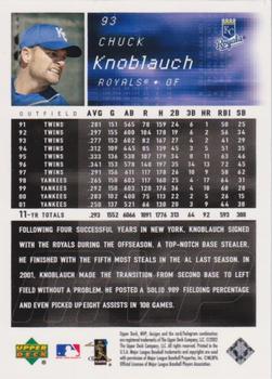 2002 Upper Deck MVP - Silver #93 Chuck Knoblauch  Back