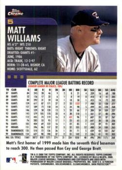 2000 Topps Chrome #5 Matt Williams Back
