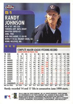 2000 Topps Chrome #51 Randy Johnson Back
